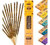 Incienso Natural, 8/10 Varillas de Incienso orgánico, inciensos Naturales Hechos a Mano, varitas de Larga duración 60 Minutos, 25gramos/Caja,1 cajetilla Sándalo : Favorece la concentración.