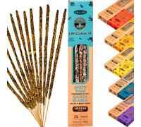 Incienso Natural - Entre 8 y 10 Varillas de Incienso orgánico Ullas - inciensos Naturales Hechos a Mano - varitas de Larga duración (60 min) (25gr/Caja) -1 cajetilla (Salvia Blanca para Quemar.)