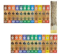 Incienso Natural SGA, Incienso Orgánico sin Tóxicos, 12 x 35Gramos, Cajetillas Diferentes y aleatorios Que Puede Incluir: Salvia Blanca, Sándalo, Ámbar, Lavanda o Nag Champa Hecho a Mano (SGA)