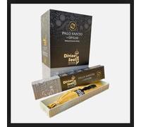 Incienso Palo Santo + Opium Masala Divine Soul - 12 x 15 g | Barras de Fragancia enrolladas a Mano con Adhesivo de Kohl | Aromático y Relajante para la meditación, los sueños y la positividad