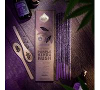 Incienso Purple Linea Grow Cannabis - 6 Varillas Artesanales Naturales de Frutas - Aroma Intenso y Relajante - con Terpenos de Cáñamo - Incienso para Meditación, Creatividad y Bienestar