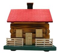 Incienso XL Hecho a Mano, Figura de ahumador, Figura de Humo, Quemador de Incienso, cabaña de esquí, casa Decorativa de Madera en marrón Claro, 18 x 16 x 21 cm.