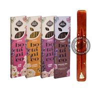 INCIENSOSHOP (Envio Incluido) - Pack de 4 Unidades de Incienso Botanicos de Sagrada Madre Hecho a Mano con Amor en Argentina + Bandeja Porta inciensos Personalizada