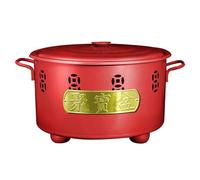 Incinerador de Jardín Brasero Exterior Jardin, con Gancho y Rejilla Para Fuego, para Hojas Caídas, Desechos de Jardín, Hoguera(Red,63cm/25in)