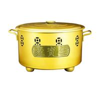 Incinerador de Jardín Brasero Exterior Jardin, con Gancho y Rejilla Para Fuego, para Hojas Caídas, Desechos de Jardín, Hoguera(Gold,63cm/25in)