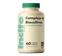 Incite Nutrition Complejo de Cultivos Vivos 45 Mil Millones de UFC. Probióticos y Prebióticos Intestinales para 1 Mes. 15 Cepas Bacterianas + Inulina para la Digestión. Apto Vegetarianos y Veganos