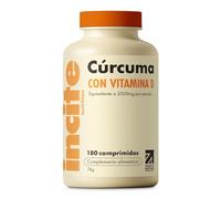 Incite Nutrition Comprimidos de Cúrcuma 2000 mg con Vitamina D. Suministro para 3 Meses de Curcumina. Antioxidante, Antiinflamatorio, Alta Potencia para el Sistema Inmune. Sin OGM y Aptos Vegetarianos