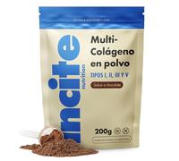 Incite Nutrition Multi Colágeno en Polvo Sabor Chocolate 200 g. Colágeno Tipo 1, 2, 3 y 5. Suplemento para la Piel, las Articulaciones, los Huesos, el Cabello, las Uñas y la Recuperación Muscular.