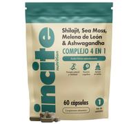 Incite Nutrition Shilajit Complex 8500 mg | 120 cápsulas veganas | Fórmula 4 en 1 con sea moss, melena de león y ashwagandha | Extracto de alta potencia 10:1 | Ácido fúlvico 25%