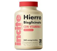 Incite Nutrition Tabletas de Hierro de 28 mg. Suministro para 6 Meses de Bisglicinato de Hierro de Alta Potencia. Tabletas Energizantes Fáciles de Tragar. Aptas para Vegetarianos y Veganos.