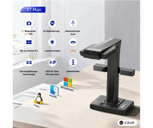 (incl. marcadores gratuitos de 12,99 €) Escáner de documentos CZUR ET 16/18/24/25/26(Max) - ET Max (26 Pro)