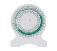 Inclinómetro de burbujas de fisioterapia para medición de rango de movimiento - 10 x 8,2 cm ABS herramienta goniómetro para pruebas espinales, evaluación de escoliosis y (verde)