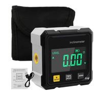 Inclinómetro digital, herramienta de búsqueda de ángulos, medidor de nivel, pantalla de alta precisión, batería recargable, uso de maquinaria de carpintería para coche, 2.4 x 2.4 x 1.22 pulgadas