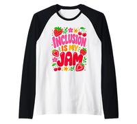 Inclusion Is My Jam Groovy Special Education Sped Teacher Camiseta Manga Raglan