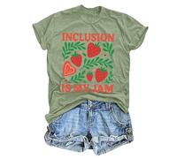 Inclusion is My Jam Shirt Autism SPED Educación Especial Profesor Inclusión Camisas para Mujeres Hombres, verde, 3XL