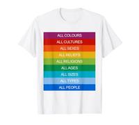 Inclusión Sociedad Moderna Diversidad Cultural Amor Arcoíris Camiseta gráfica económica, Hombre, Blanco, XL