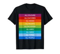 Inclusión Sociedad Moderna Diversidad Cultural Amor Arcoíris Camiseta gráfica económica, Hombre, Negro, L
