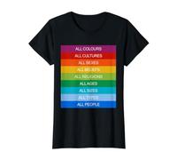 Inclusión Sociedad Moderna Diversidad Cultural Amor Arcoíris Camiseta gráfica económica, Mujer, Negro, S