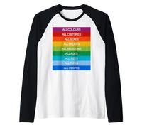 Inclusión Sociedad Moderna Diversidad Cultural Amor Arcoíris Camiseta Manga Raglan