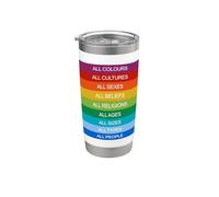 Inclusión Sociedad Moderna Diversidad Cultural Amor Arcoíris Vaso térmico de acero inoxidable de doble pared