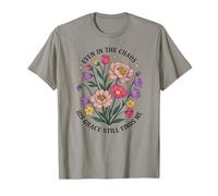 Incluso en el Caos su Gracia todavía me Encuentra Floral Cristiano Camiseta