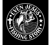 Incluso Jesús tuvo un diseño de historia de pesca. Pegatinas artísticas de vinilo 54.6x54.6cm Varios tamaños Blanco
