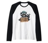 Incluso los malos consiguen Saddies Mapache Salud mental Depresión Camiseta Manga Raglan