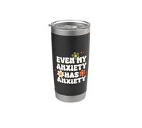Incluso mi ansiedad tiene ansiedad Motivación floral colorida Vaso térmico de acero inoxidable de doble pared
