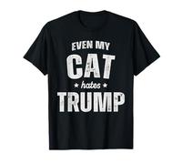 Incluso mi gato odia a Trump anti presidente Donald Trump Hombres Papá Camiseta