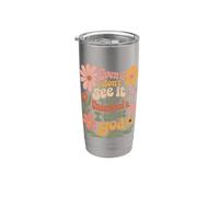 Incluso si no lo veo, confío en Dios Christian Boho Flowers Vaso térmico de acero inoxidable de doble pared
