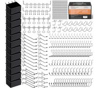 INCLY Kit organizador de accesorios para tablero de clavijas de 278 piezas, juego de ganchos para tablero de clavijas con contenedores para organizar herramientas, surtido de ganchos para tablero de