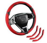 INCMAD Funda de gamuza para volante de automóvil, antideslizante, segmentada, adecuada para automóvil, SUV, camión, forma O/D, protector de volante de 14.5-16 pulgadas, accesorios universales para