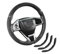 INCMAD Funda de gamuza para volante de automóvil, antideslizante, segmentada, adecuada para automóvil, SUV, camión, forma O/D, protector de volante de 14.5-16 pulgadas, accesorios universales para