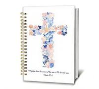 INCOK Cuaderno de diario bíblico cruzado, regalos cristianos para mujeres, cuaderno de notas cristiano en espiral, salmo 93:4, regalos de religiones, diario de tapa dura para notas de iglesia, 14 x 21