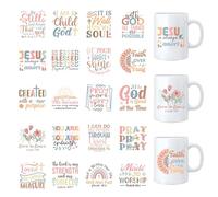 INCOK Transferencias para manualidades - 20 hojas boho retro versículo bíblico UV DTF Cup Wraps para taza Libbey Cup de 16 onzas, Grow in Grace, citas inspiradoras cristianas de vidrio, calcomanías