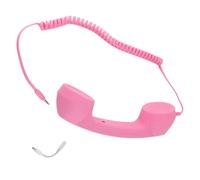 Incolable teléfono retro teléfono para teléfonos móviles, a prueba de radiación USB C y un teléfono de conector de 3.5 mm con altavoz HD, negro, plug y diseño para dispositivos (Rosa)