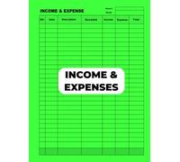 INCOME & EXPENSES: Log Book for Small Business and Personal Finance Expense Tracker Journal | Simple Budget Notebook | Bright Green Cover Money Management Log