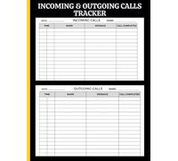 Incoming and Outgoing Calls Tracker (8.5 x 11 Inches): Log Book to Record Call Details, Contacts, and Follow-Ups
