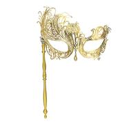 IncreDecor Máscara de máscaras para mujer, máscara de metal brillante de Halloween, especialmente para fiesta de máscaras de Mardi Gras, veneciana, disfraz (dorado-1)