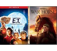 Incredible Tale loyalty, hope Fantasy Stephen Spielberg Double Magical Adventure Movie Set War Horse Story + E.T. The Extra Terrestrial 2 DVD Family Fun Bundle