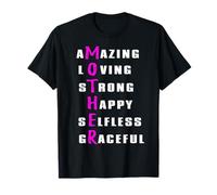 Increíble Amor Fuerte Feliz día de la Madre Palabras Camiseta