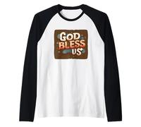 Increíble Disfraz de Dios Nos Bendiga para los Amantes del Habla Camiseta Manga Raglan