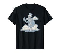 Increíble Esqueleto Volador con alas y gráfico de halo Camiseta