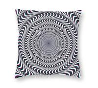 Increíble hipnótica ilusión óptica hipnótica psicodélica, espiral, cuadrada, funda de almohada