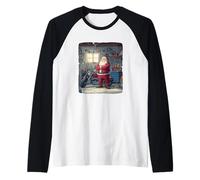 Increíble Look de Taller Americano en Estilo navideño con Bicicleta Camiseta Manga Raglan