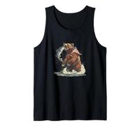Increíble Oso para los Amantes de la Naturaleza patriótica y de Estados Unidos Camiseta sin Mangas