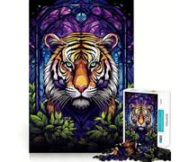 Increíble Rompecabezas Abstracto de Tigre de 1000 Piezas Juego de Ejercicios mentales Encaje Huecos Desafío Interactivo para el Cerebro en casa (38x26cm)