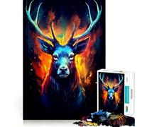 Increíble Rompecabezas Colorido de 1000 Piezas con Ciervos para Adolescentes Juego de Habilidad Mental Corte láser para un Ajuste Actividad Relajante para Grupos en Interiores (50x75cm)