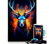 Increíble Rompecabezas Colorido de 1000 Piezas con Ciervos para Adultos Juego de concentración Mental Manualidad de Corte de Alta precisión Actividad para Fortalecer los Lazos Familiares y Amigos
