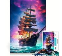 Increíble Rompecabezas de Barco Pirata de 1000 Piezas para Adultos Juego para Mejorar la Memoria Calidad Profesional Actividad para Compartir y divertirse (38x52cm)